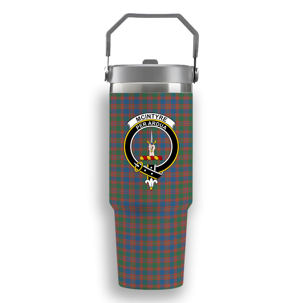 ScotsTee Shop Scottish McIntyre Ancient Crest Tartan Flip Straw Tumbler 20oz 30oz