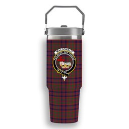 ScotsTee Shop Scottish MacDonald of Boisdale Crest Tartan Flip Straw Tumbler 20oz 30oz
