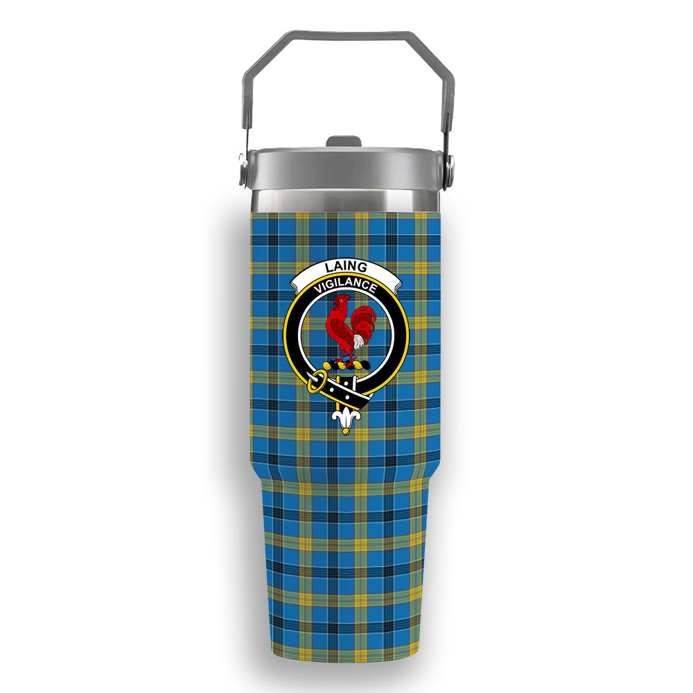 ScotsTee Shop Scottish Laing SC Crest Tartan Flip Straw Tumbler 20oz 30oz