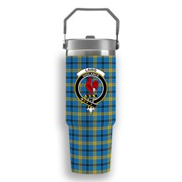 ScotsTee Shop Scottish Laing SC Crest Tartan Flip Straw Tumbler 20oz 30oz