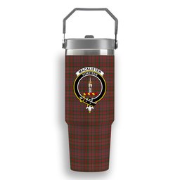 ScotsTee Shop Scottish MacAlister Modern Crest Tartan Flip Straw Tumbler 20oz 30oz