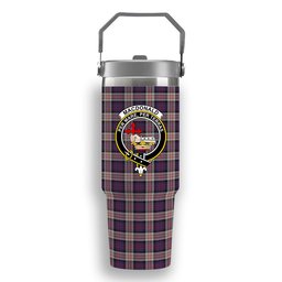 ScotsTee Shop Scottish MacDonald Pattern of Plaids Crest Tartan Flip Straw Tumbler 20oz 30oz
