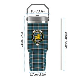 ScotsTee Shop Scottish MacTavish Dress Ancient Crest Tartan Flip Straw Tumbler 20oz 30oz
