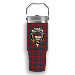 ScotsTee Shop Scottish MacDonald of Glenaladale Crest Tartan Flip Straw Tumbler 20oz 30oz