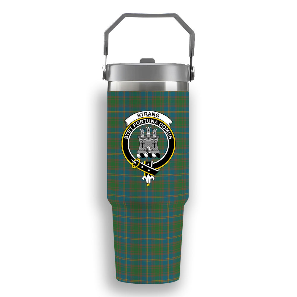 ScotsTee Shop Scottish Strang of Balkaskie Ancient Crest Tartan Flip Straw Tumbler 20oz 30oz