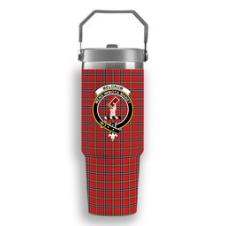 ScotsTee Shop Scottish Meldrum Dress Modern Crest Tartan Flip Straw Tumbler 20oz 30oz