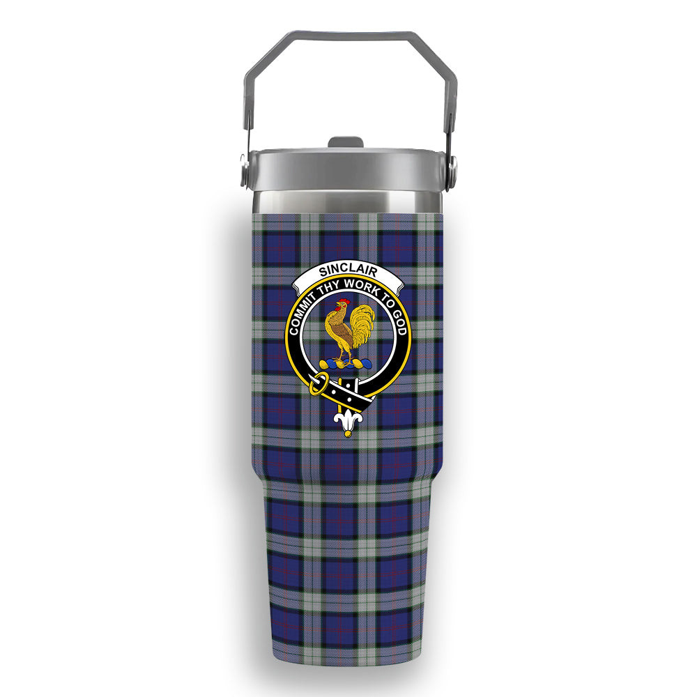 ScotsTee Shop Scottish Sinclair Dress Crest Tartan Flip Straw Tumbler 20oz 30oz