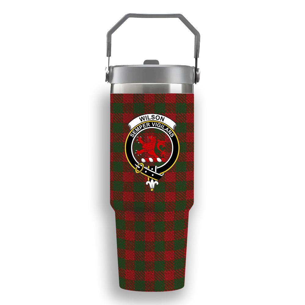 ScotsTee Shop Scottish Wilsons 099 Crest Tartan Flip Straw Tumbler 20oz 30oz