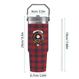 ScotsTee Shop Scottish Pitcairn Heritage Modern Crest Tartan Flip Straw Tumbler 20oz 30oz