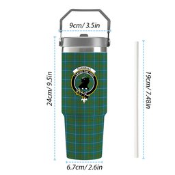 ScotsTee Shop Scottish Turnbull Hunting Ancient Clan Crest Tartan Flip Straw Tumbler 20oz 30oz