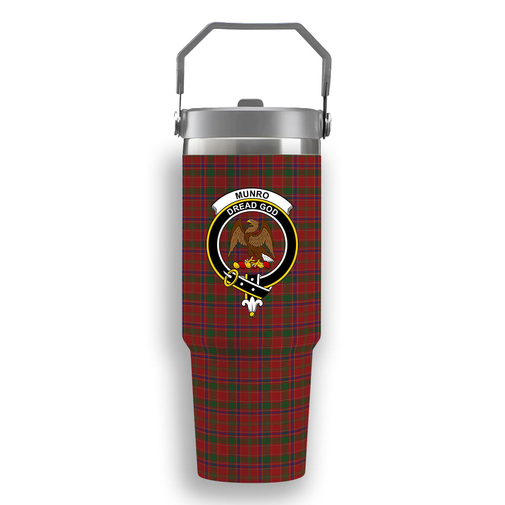 ScotsTee Shop Scottish Munro Crest Tartan Flip Straw Tumbler 20oz 30oz