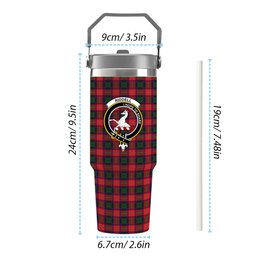 ScotsTee Shop Scottish Riddell Crest Tartan Flip Straw Tumbler 20oz 30oz