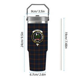 ScotsTee Shop Scottish MacLaine of Lochbuie Hunting Crest Tartan Flip Straw Tumbler 20oz 30oz