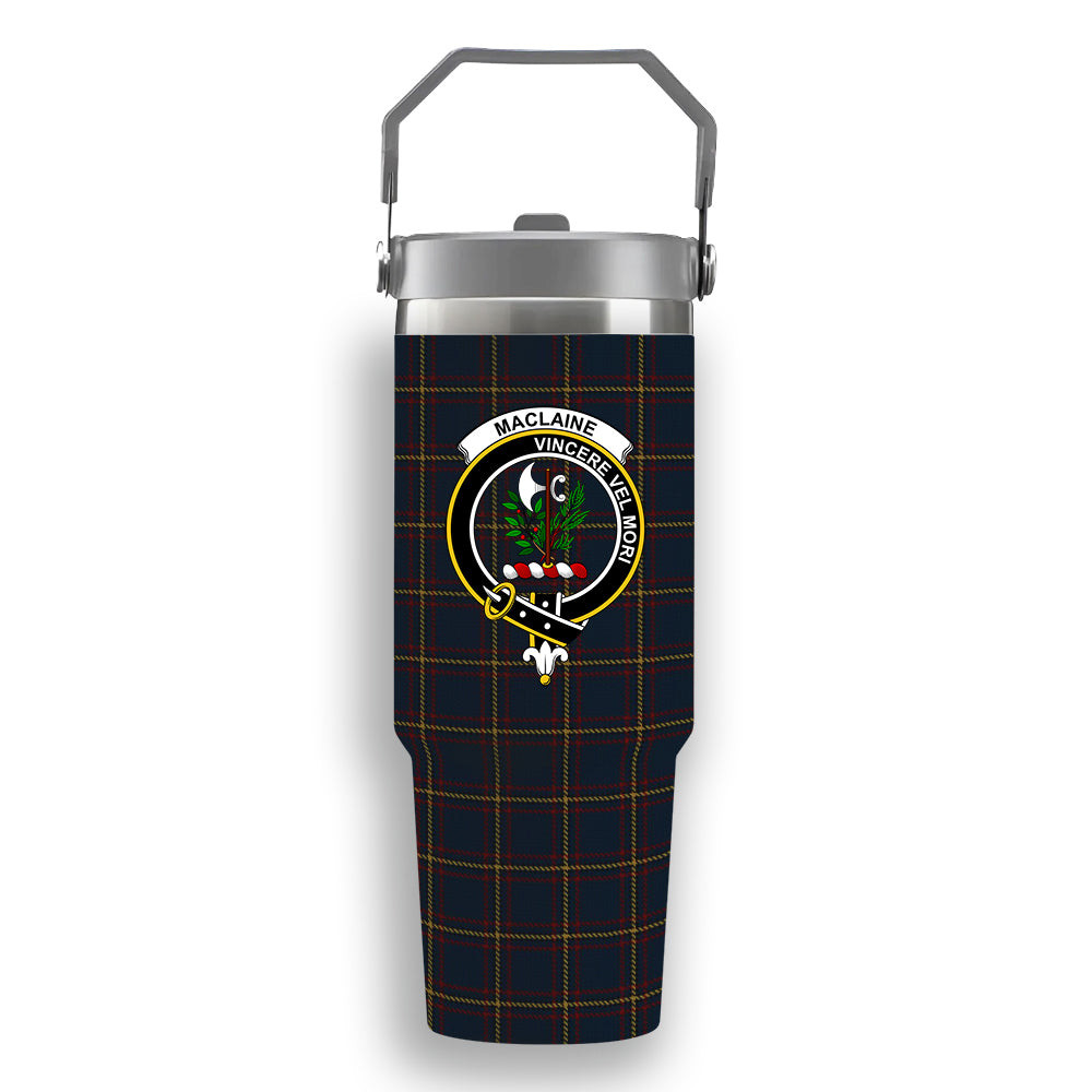 ScotsTee Shop Scottish MacLaine of Lochbuie Hunting Crest Tartan Flip Straw Tumbler 20oz 30oz