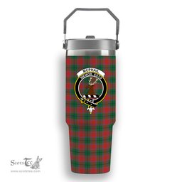 ScotsTee Shop Scottish McPhail Blue Bands Ancient Crest Tartan Flip Straw Tumbler 20oz 30oz