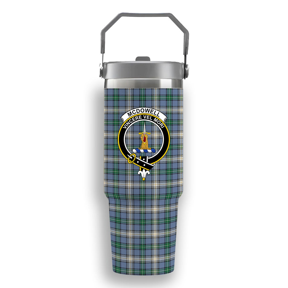 ScotsTee Shop Scottish McDowell Ancient Crest Tartan Flip Straw Tumbler 20oz 30oz