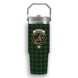 ScotsTee Shop Scottish McAuley of Lewis Crest Tartan Flip Straw Tumbler 20oz 30oz