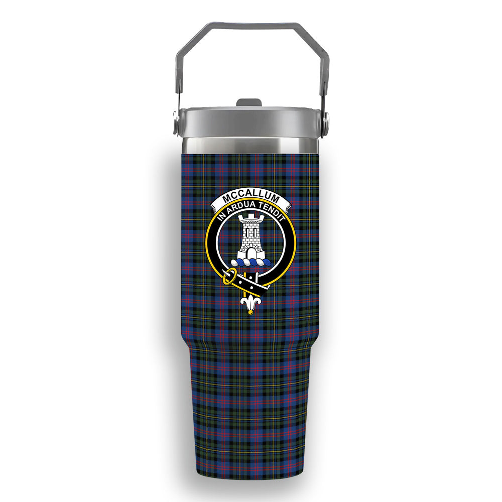 ScotsTee Shop Scottish McCallum of Berwick Modern Crest Tartan Flip Straw Tumbler 20oz 30oz