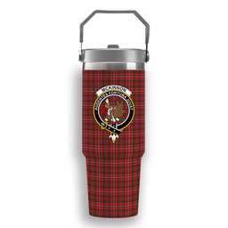 ScotsTee Shop Scottish McKinnon Modern Crest Tartan Flip Straw Tumbler 20oz 30oz