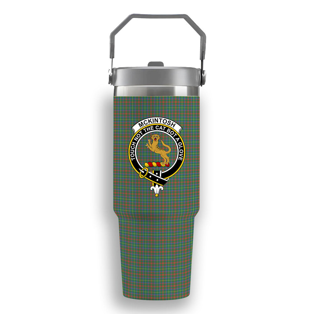 ScotsTee Shop Scottish McKintosh Hunting Ancient Crest Tartan Flip Straw Tumbler 20oz 30oz