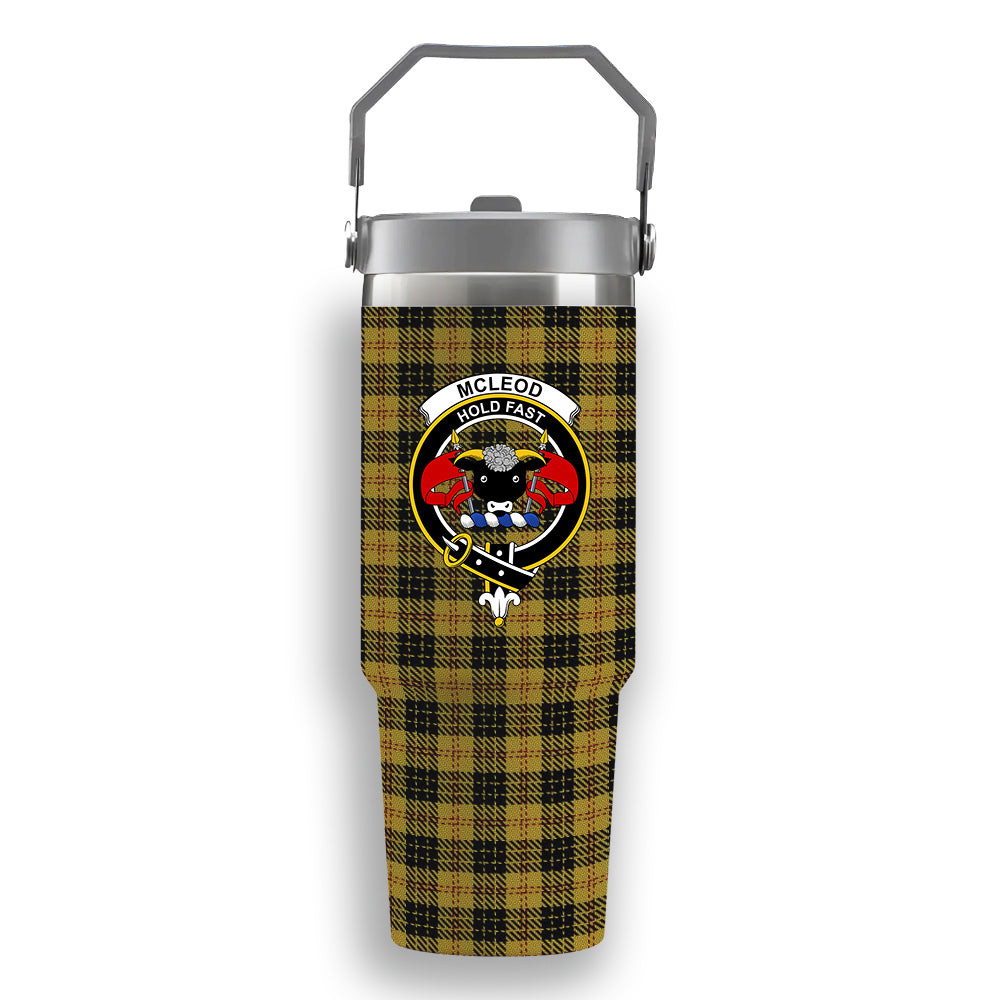 ScotsTee Shop Scottish McLeod Crest Tartan Flip Straw Tumbler 20oz 30oz