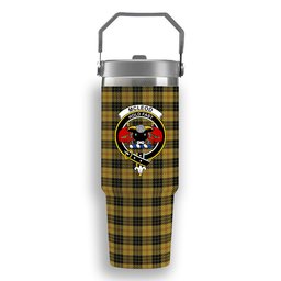 ScotsTee Shop Scottish McLeod Crest Tartan Flip Straw Tumbler 20oz 30oz