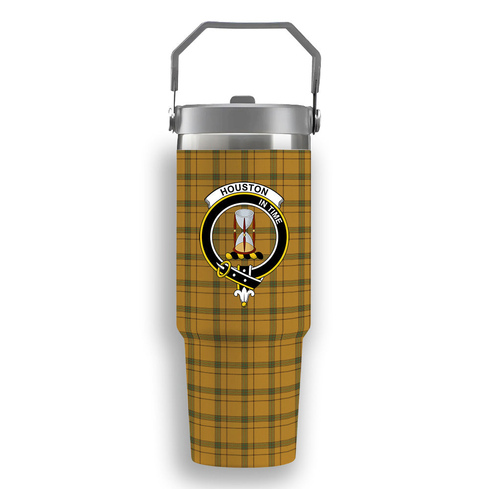 ScotsTee Shop Scottish Houston Modern Crest Tartan Flip Straw Tumbler 20oz 30oz
