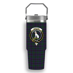 ScotsTee Shop Scottish Hunter of Peebleshire Crest Tartan Flip Straw Tumbler 20oz 30oz
