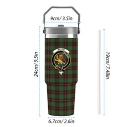 ScotsTee Shop Scottish MacFie Hunting Modern Crest Tartan Flip Straw Tumbler 20oz 30oz