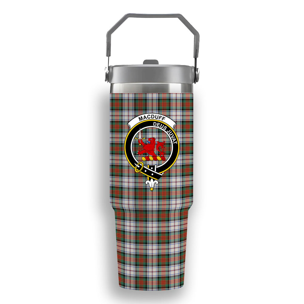 ScotsTee Shop Scottish MacDuff Dress Ancient SC Crest Tartan Flip Straw Tumbler 20oz 30oz
