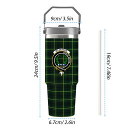 ScotsTee Shop Scottish McArthur Modern Crest Tartan Flip Straw Tumbler 20oz 30oz