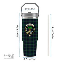 ScotsTee Shop Scottish MacEwan Modern Crest Tartan Flip Straw Tumbler 20oz 30oz