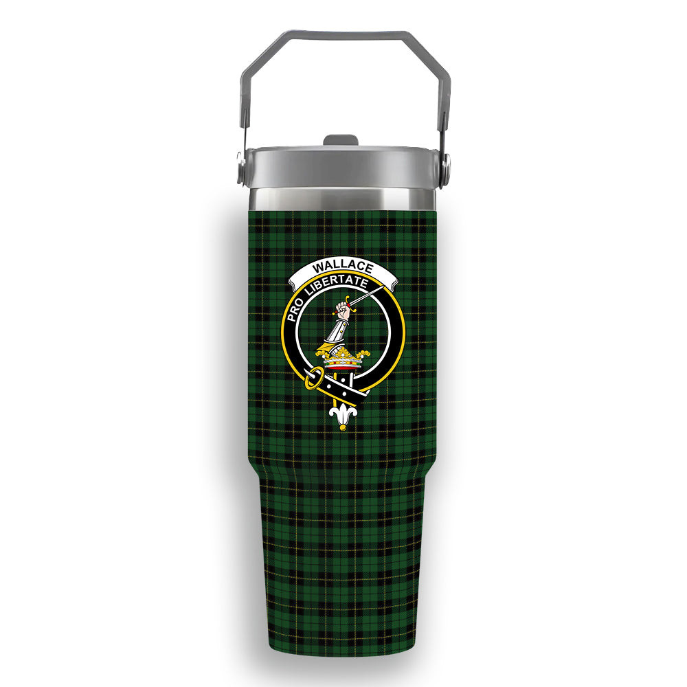 ScotsTee Shop Scottish Wallace Hunting Crest Tartan Flip Straw Tumbler 20oz 30oz
