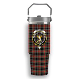ScotsTee Shop Scottish Stewart High Stewards (Stewart Black) Crest Tartan Flip Straw Tumbler 20oz 30oz