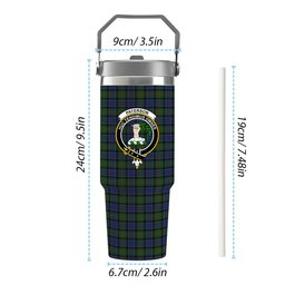 ScotsTee Shop Scottish Paterson Crest Tartan Flip Straw Tumbler 20oz 30oz