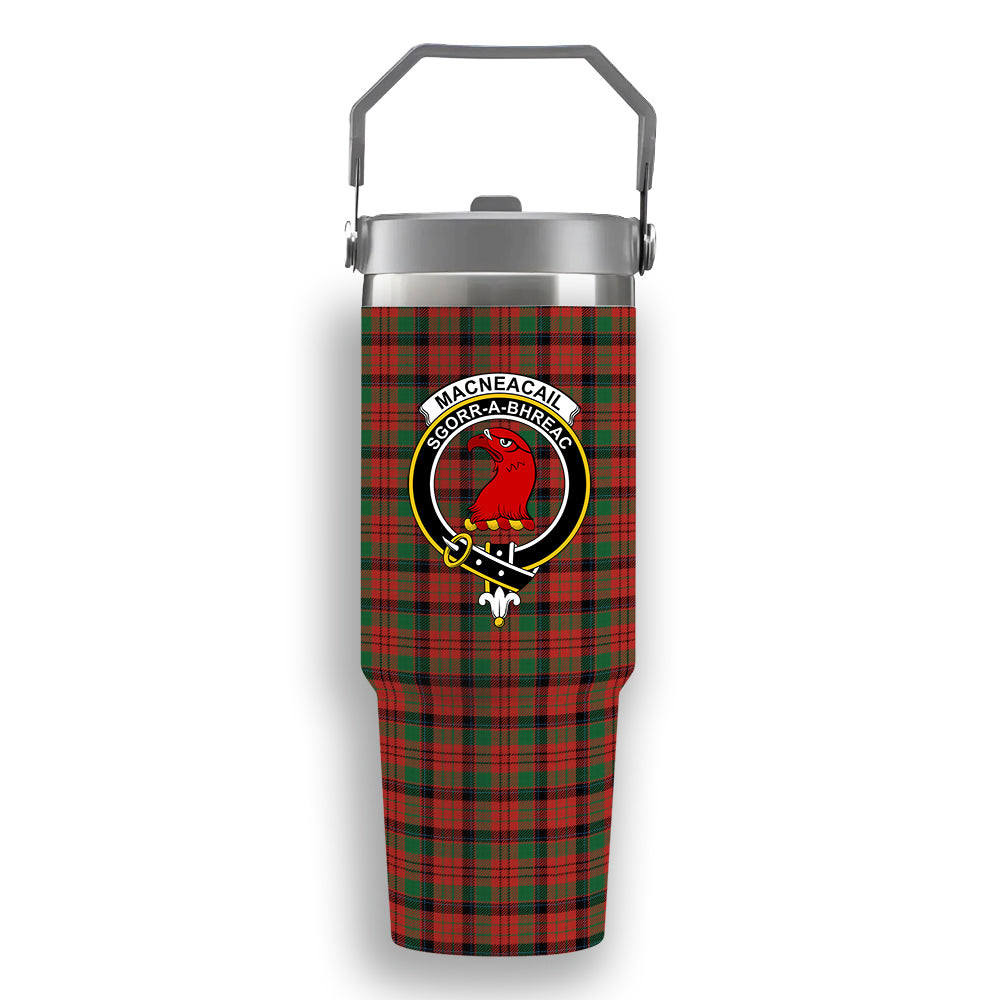 ScotsTee Shop Scottish MacNeacail Ancient Crest Tartan Flip Straw Tumbler 20oz 30oz