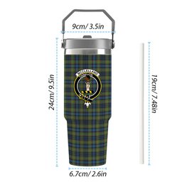 ScotsTee Shop Scottish McClelland Ancient Crest Tartan Flip Straw Tumbler 20oz 30oz