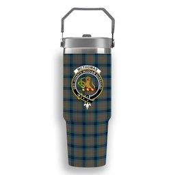 ScotsTee Shop Scottish McThomas Hunting Ancient Crest Tartan Flip Straw Tumbler 20oz 30oz