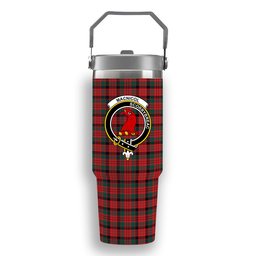 ScotsTee Shop Scottish MacNicol Modern Crest Tartan Flip Straw Tumbler 20oz 30oz
