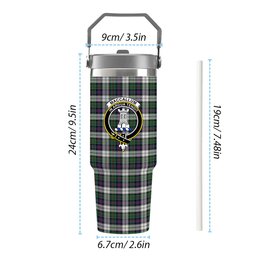 ScotsTee Shop Scottish MacCallum Dress Modern Crest Tartan Flip Straw Tumbler 20oz 30oz