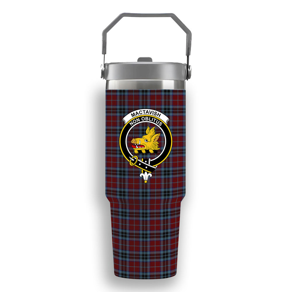ScotsTee Shop Scottish MacTavish 2 Crest Tartan Flip Straw Tumbler 20oz 30oz