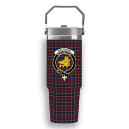 ScotsTee Shop Scottish MacTavish 2 Crest Tartan Flip Straw Tumbler 20oz 30oz