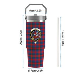 ScotsTee Shop Scottish Skene of Cromar Modern Crest Tartan Flip Straw Tumbler 20oz 30oz