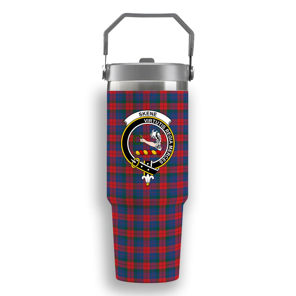 ScotsTee Shop Scottish Skene of Cromar Modern Crest Tartan Flip Straw Tumbler 20oz 30oz