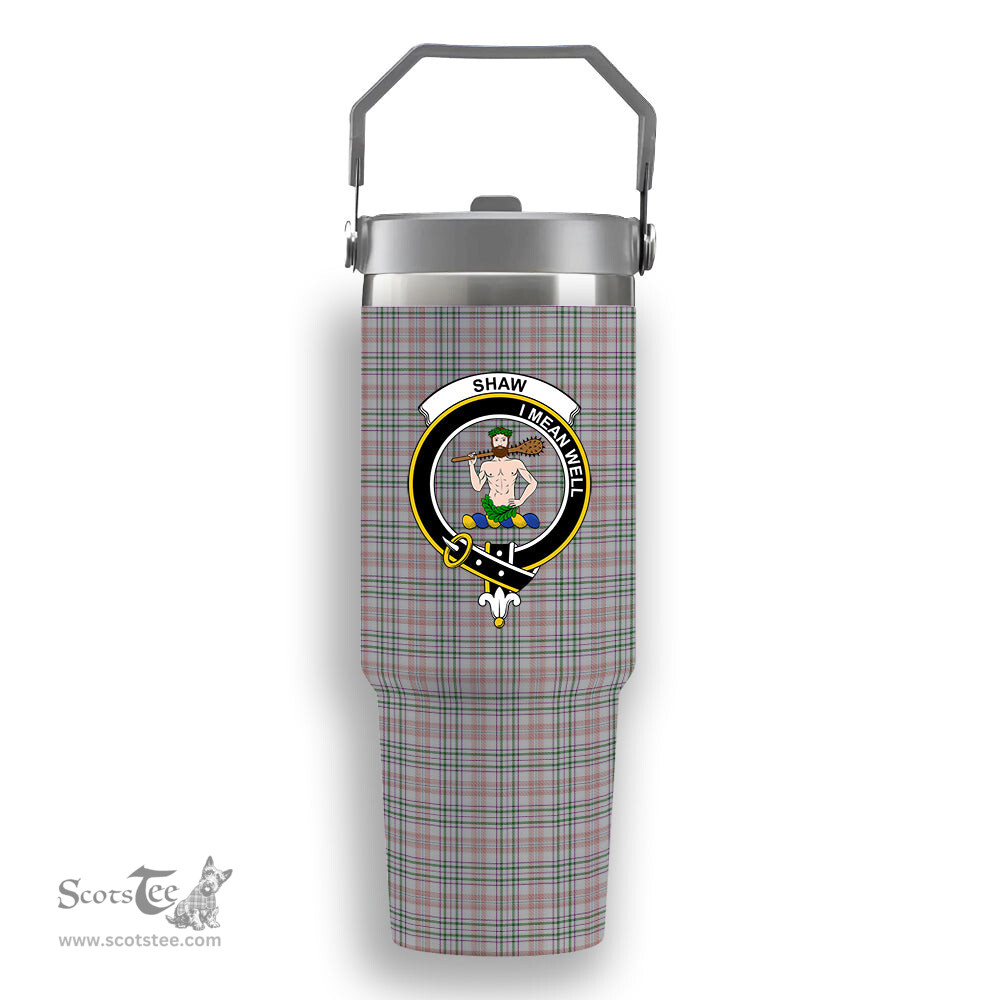 ScotsTee Shop Scottish Shaw Dress Crest Tartan Flip Straw Tumbler 20oz 30oz