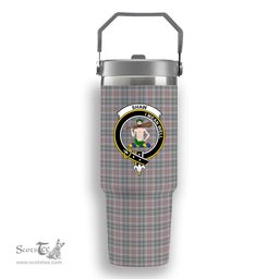 ScotsTee Shop Scottish Shaw Dress Crest Tartan Flip Straw Tumbler 20oz 30oz