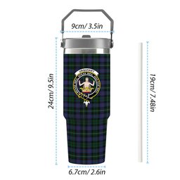 ScotsTee Shop Scottish Urquhart Brydone Crest Tartan Flip Straw Tumbler 20oz 30oz
