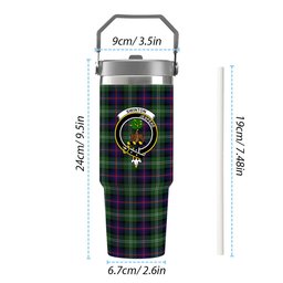 ScotsTee Shop Scottish Swinton SC Crest Tartan Flip Straw Tumbler 20oz 30oz