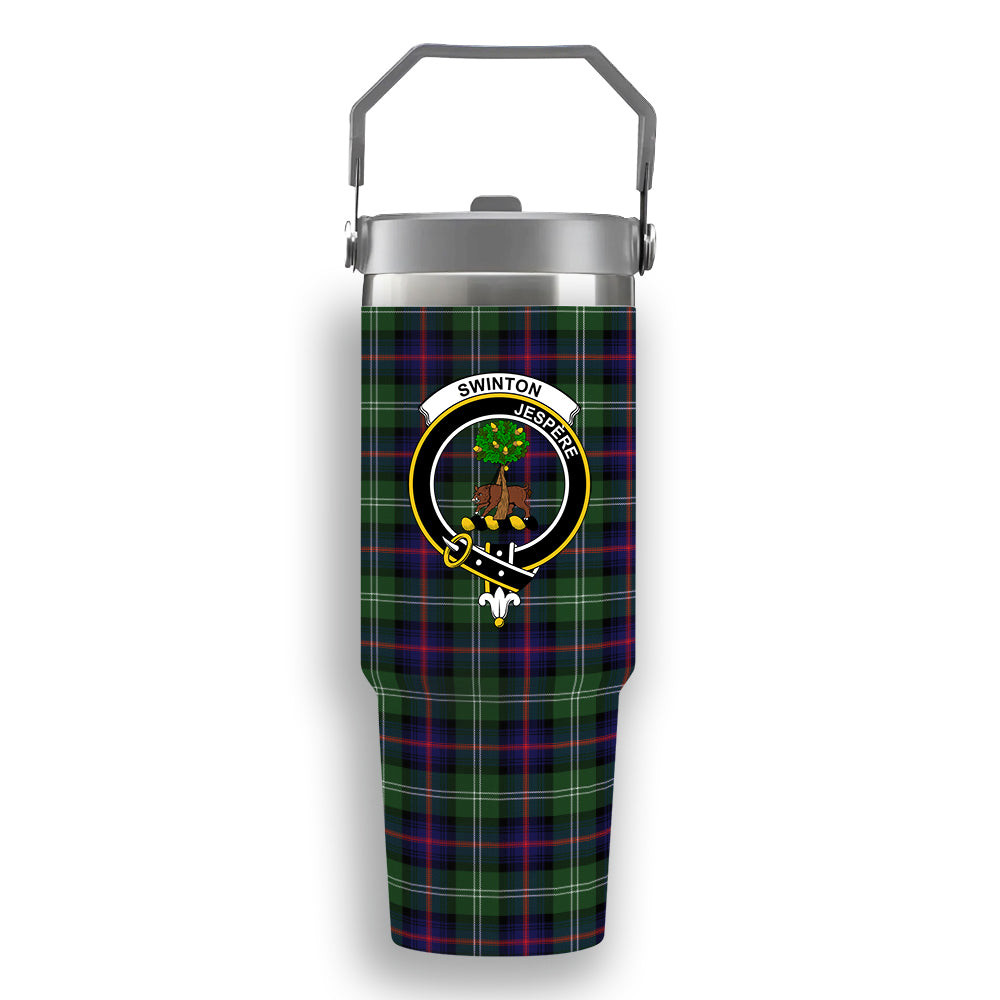ScotsTee Shop Scottish Swinton SC Crest Tartan Flip Straw Tumbler 20oz 30oz