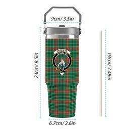 ScotsTee Shop Scottish Muirhead Modern Crest Tartan Flip Straw Tumbler 20oz 30oz